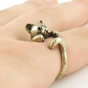 Cougar Animal Wrap Ring - Gold