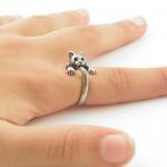Bobcat Animal Wrap Ring - Silver