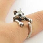 Bobcat Animal Wrap Ring - Silver
