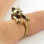 Bobcat Animal Wrap Ring - Gold
