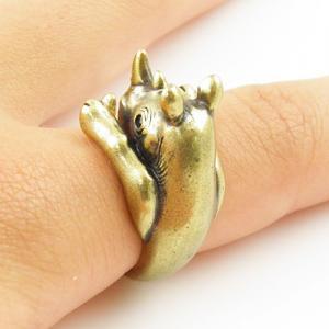 Animal Wrap Ring - Gold Rhino