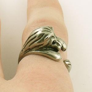 Animal Wrap Ring - Silver Lion