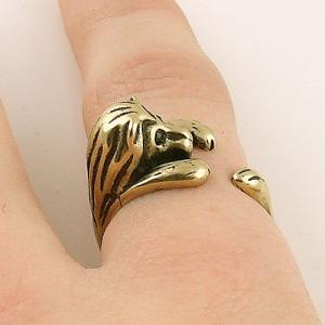 Animal Wrap Ring - Gold Lion