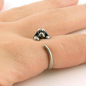 Animal Wrap Ring - Spaniel Dog - Silver