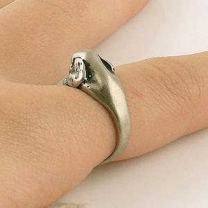 Animal Wrap Ring - Spaniel Dog - Silver