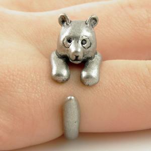 Animal Wrap Ring - Silver Bear