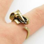 Gold Elephant Wrap Rings