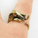 Gold Elephant Wrap Rings