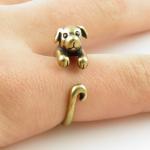 Puppy Animal Wrap Ring - Gold