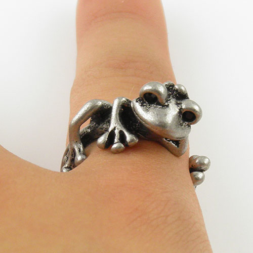 Animal Wrap Ring - Chillin' Tree Frog - Silver