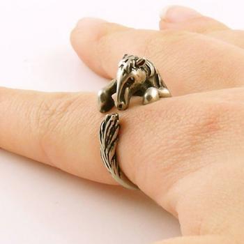 Horse - Animal Wrap Ring - Silver